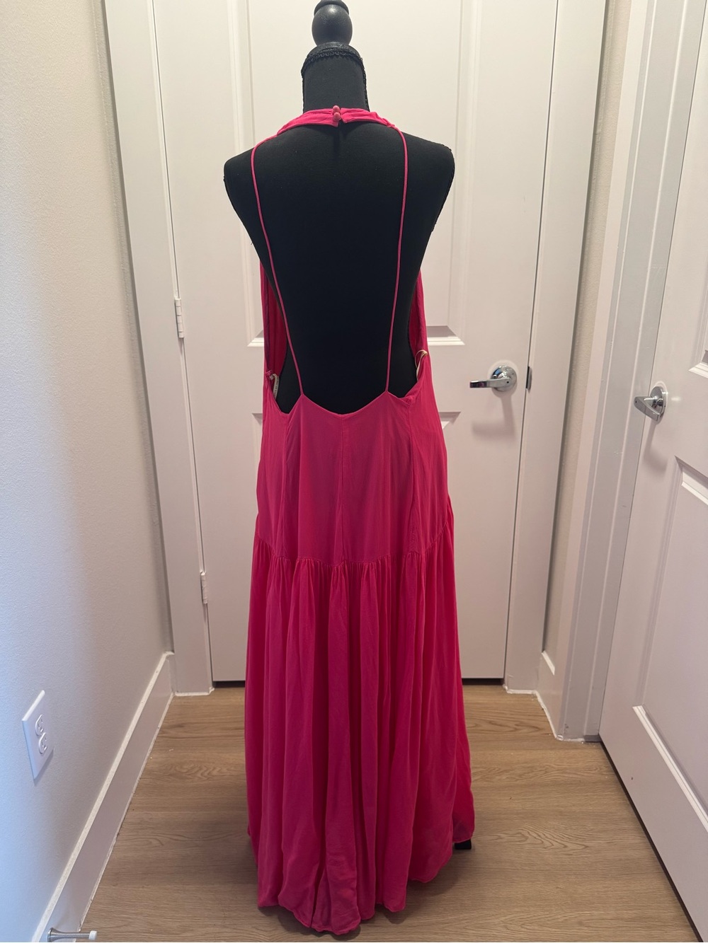 FARM Rio Hot Pink Halter Rosette Maxi Dress - Picture 8 of 14
